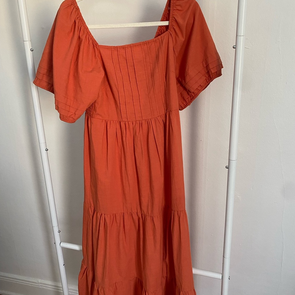 Petal and Pup Orange Tiered Dress